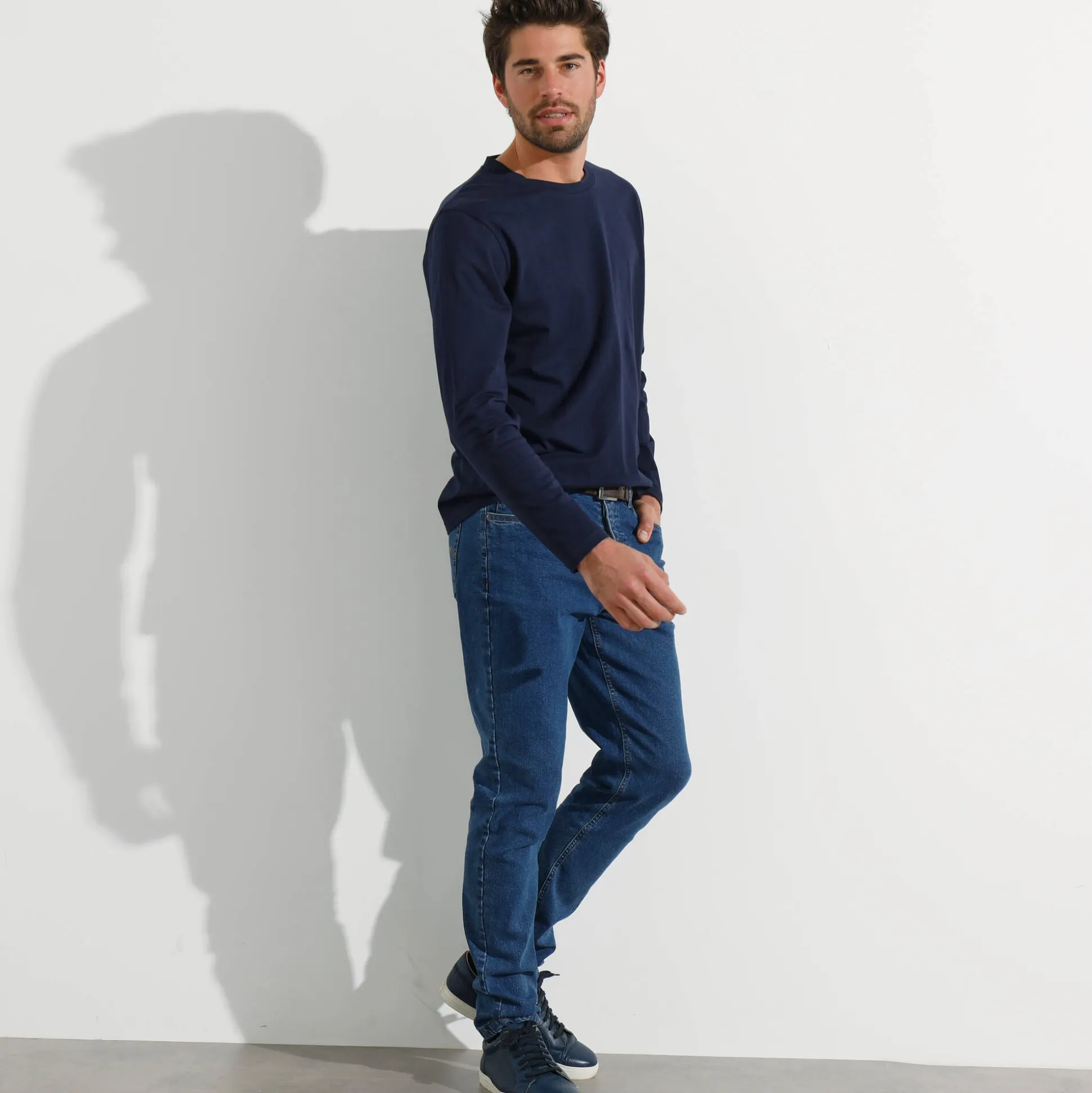 T-shirt met ronde hals en lange mouwen - set van 3