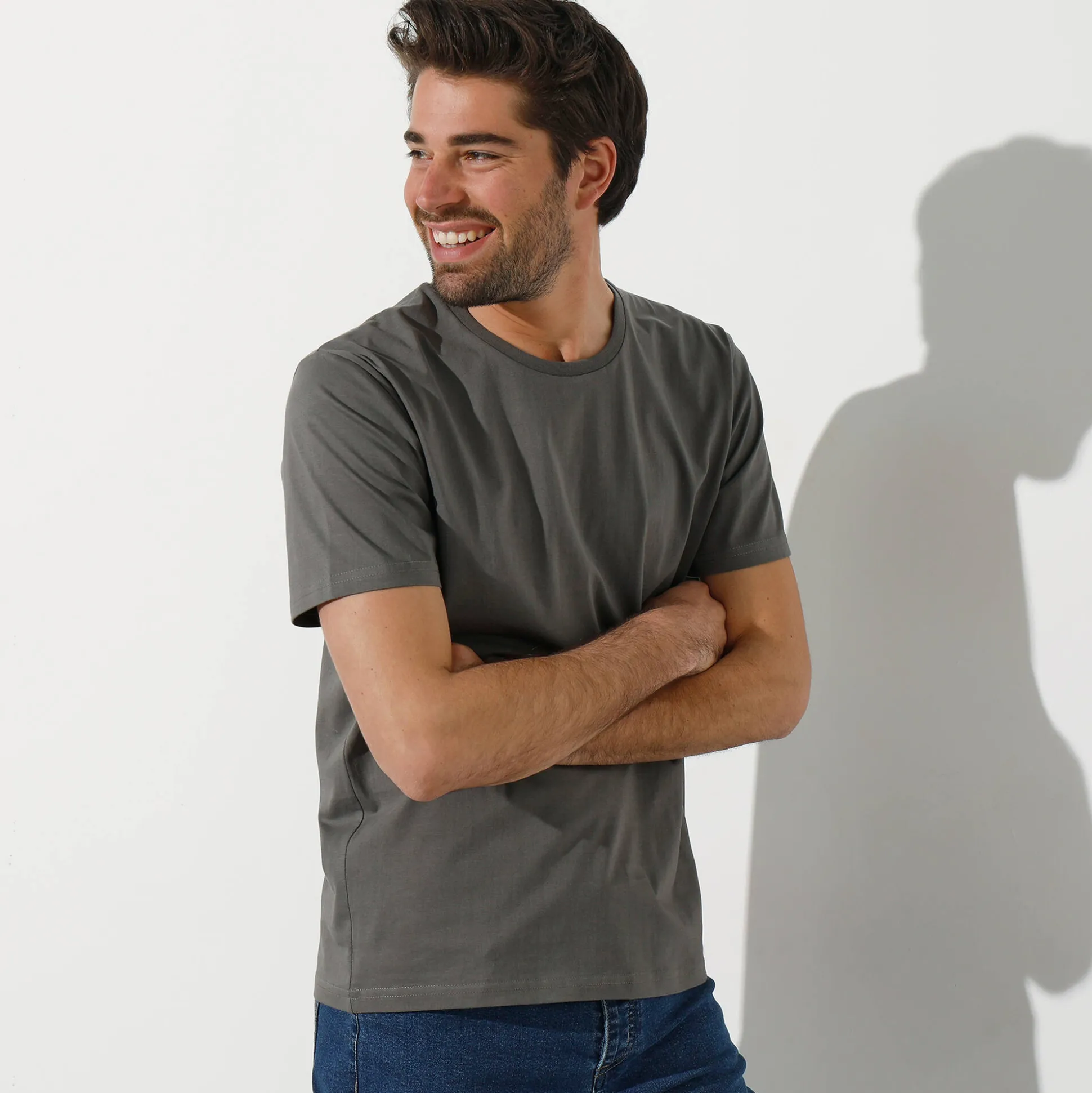 T-shirt met ronde hals en korte mouwen
