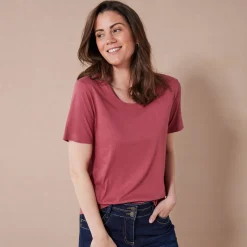 T-shirt met ronde hals en korte mouwen