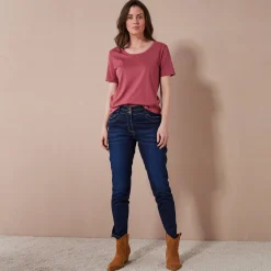 T-shirt met ronde hals en korte mouwen