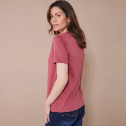 T-shirt met ronde hals en korte mouwen