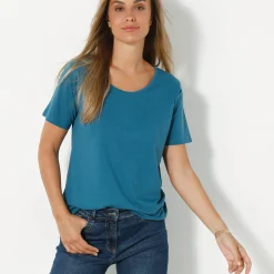 T-shirt met ronde hals en korte mouwen