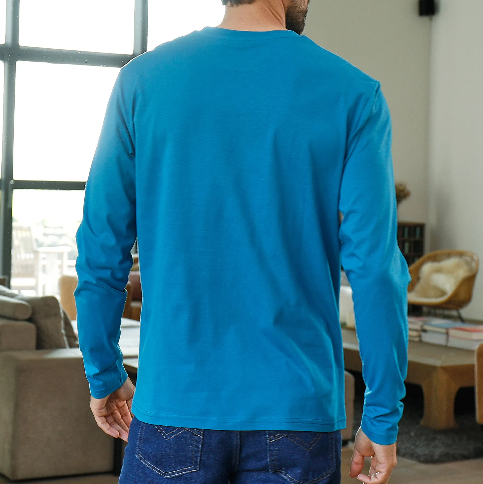 T-shirt met ronde hals en lange mouwen - set van 3
