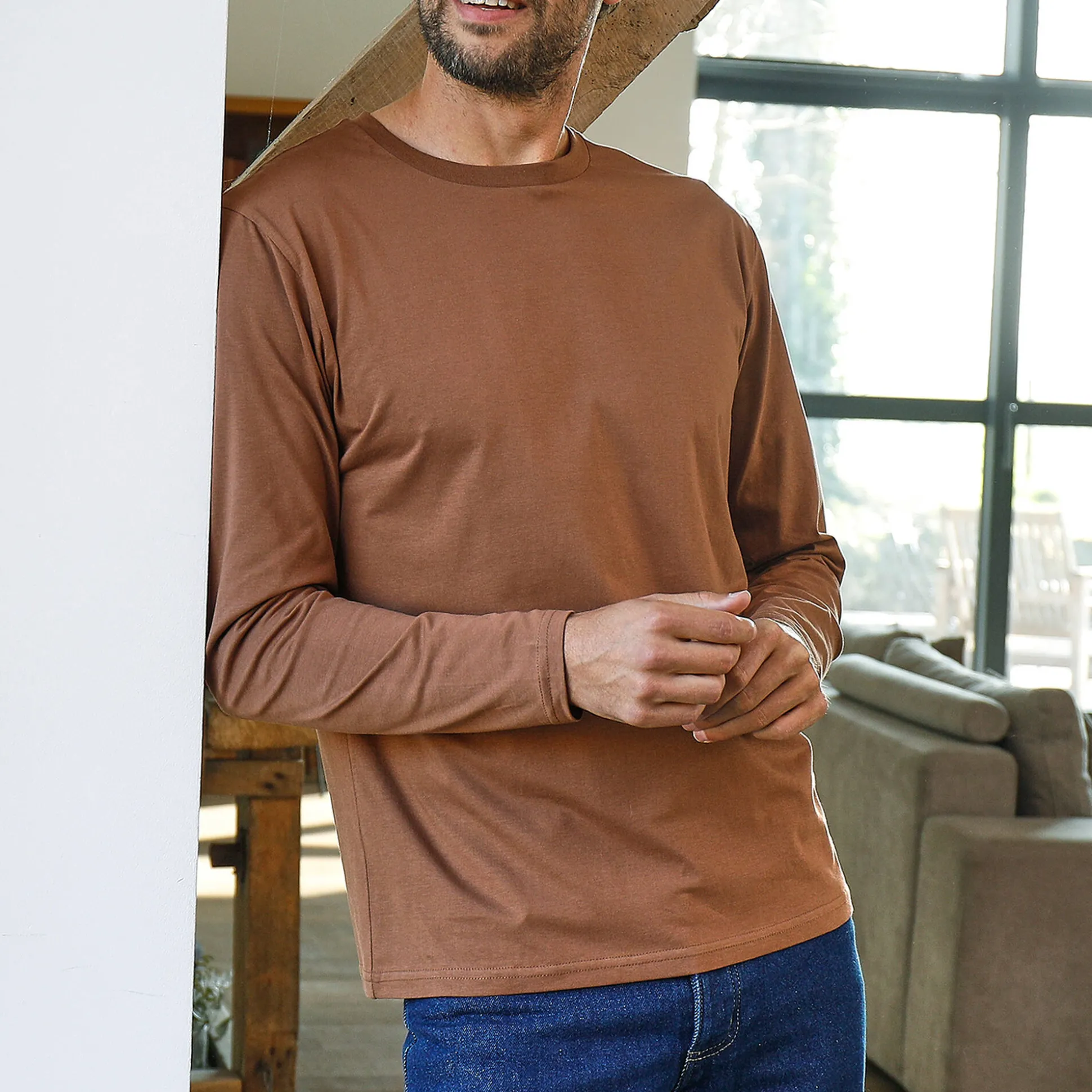 T-shirt met ronde hals en lange mouwen - set van 3