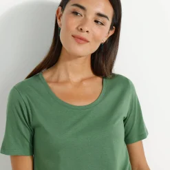 T-shirt met ronde hals en korte mouwen