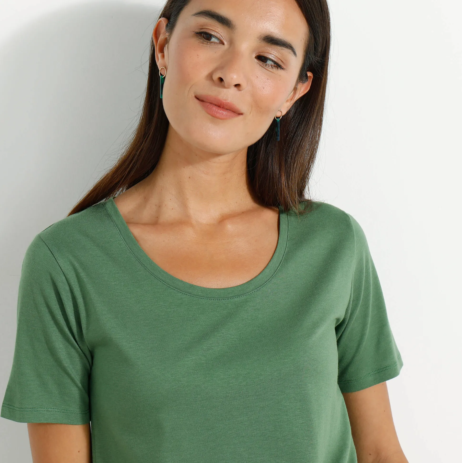 T-shirt met ronde hals en korte mouwen