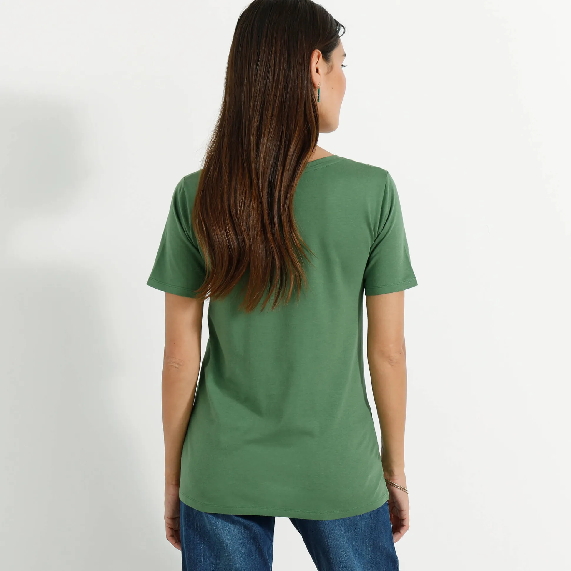 T-shirt met ronde hals en korte mouwen