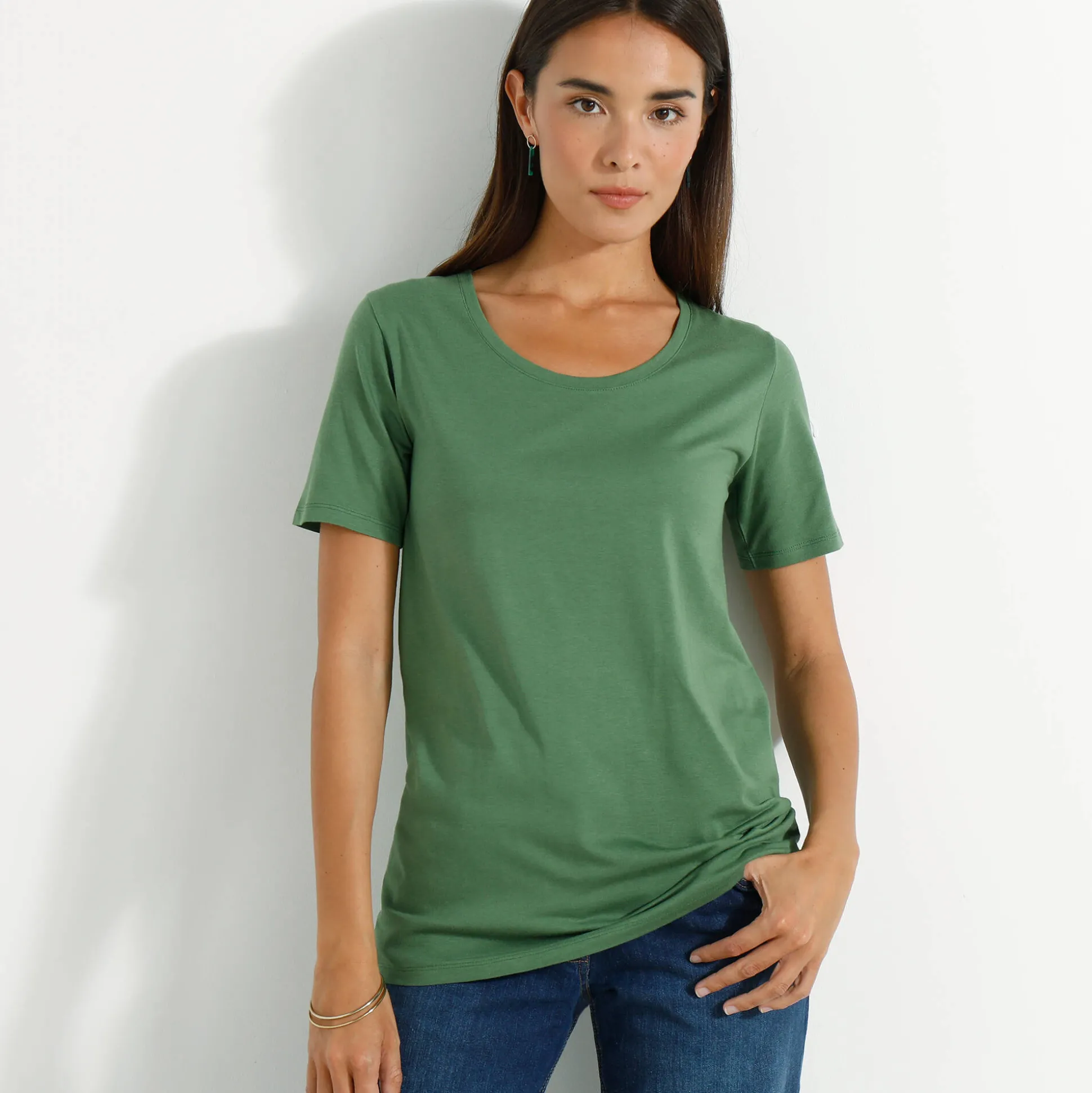 T-shirt met ronde hals en korte mouwen