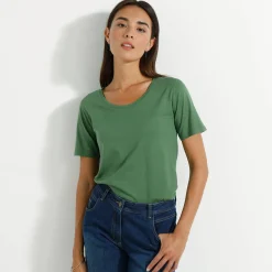 T-shirt met ronde hals en korte mouwen