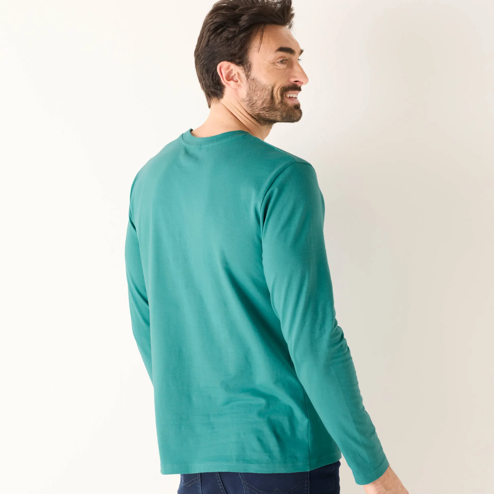T-shirt met ronde hals en lange mouwen - set van 3