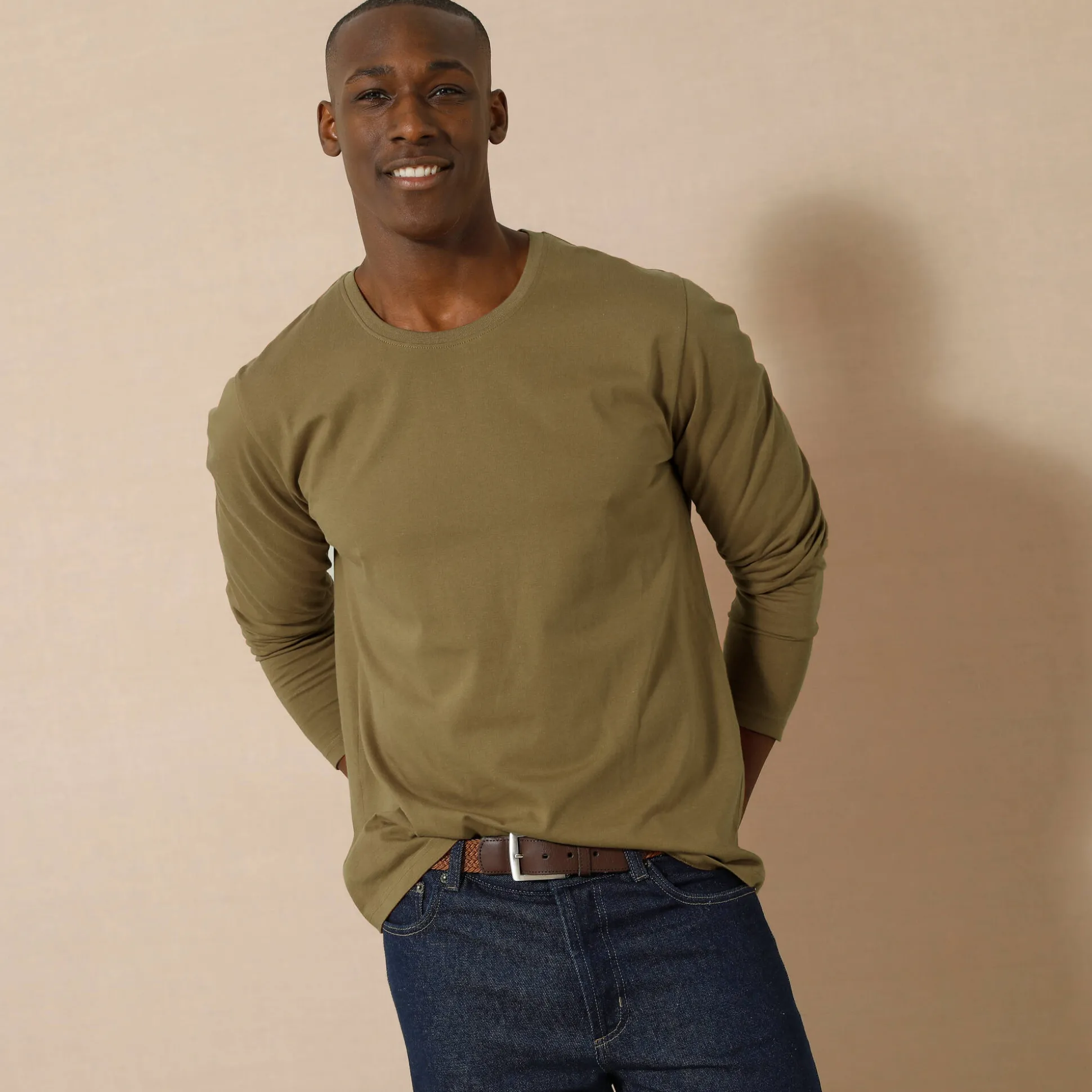 T-shirt met ronde hals en lange mouwen - set van 3