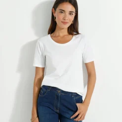 T-shirt met ronde hals en korte mouwen