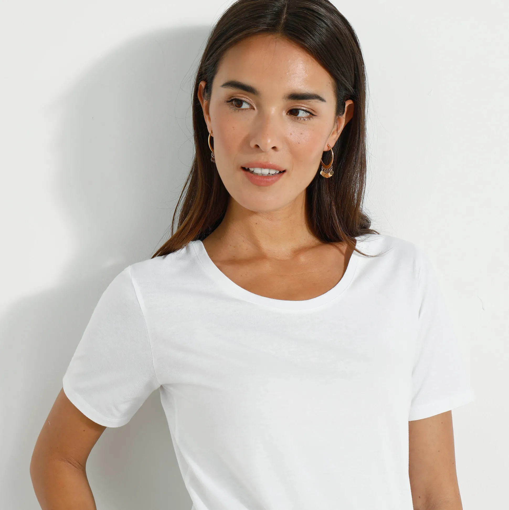 T-shirt met ronde hals en korte mouwen