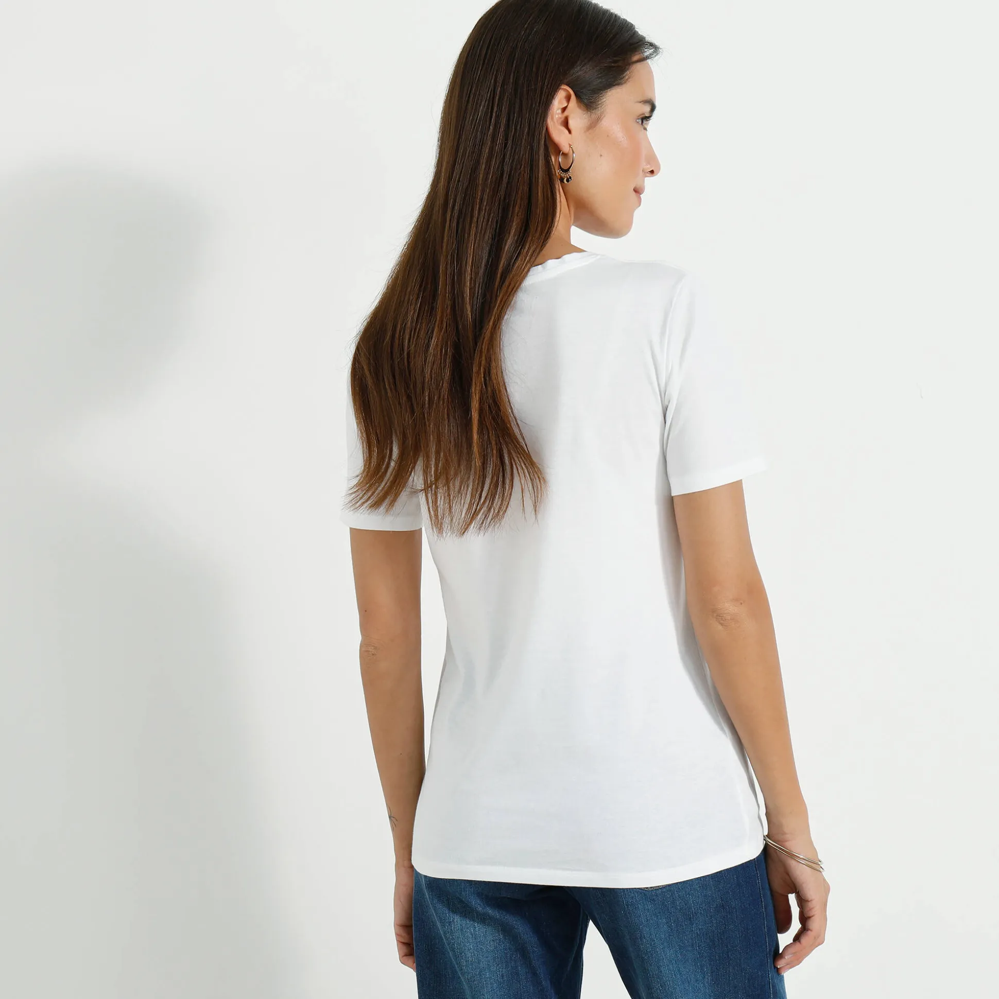 T-shirt met ronde hals en korte mouwen
