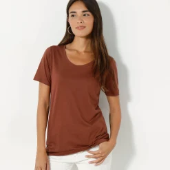 T-shirt met ronde hals en korte mouwen