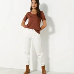 T-shirt met ronde hals en korte mouwen