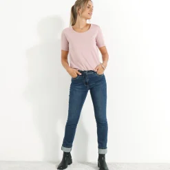 T-shirt met ronde hals en korte mouwen