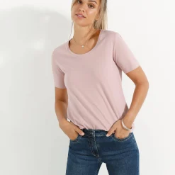 T-shirt met ronde hals en korte mouwen