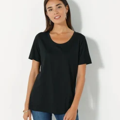 T-shirt met ronde hals en korte mouwen
