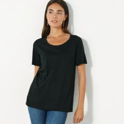 T-shirt met ronde hals en korte mouwen