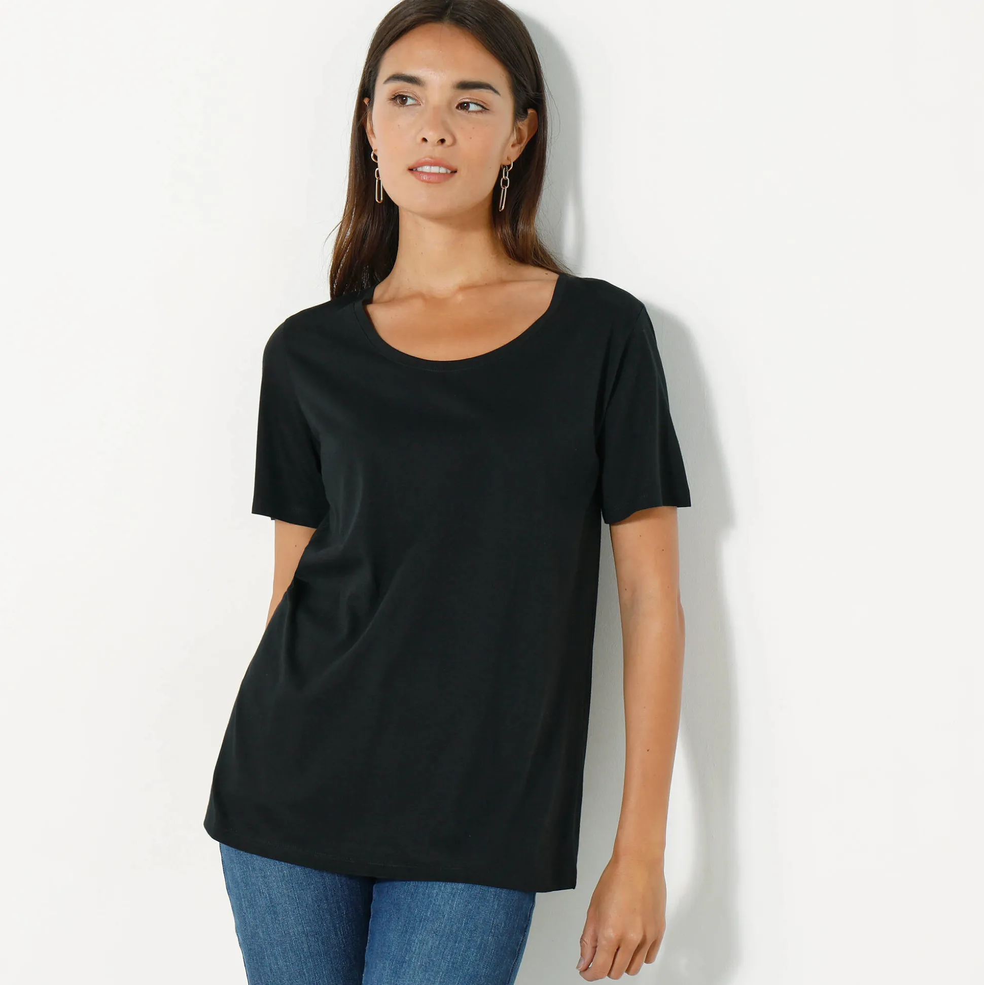 T-shirt met ronde hals en korte mouwen