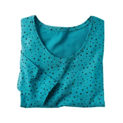 T-shirt met stippenprint in biokatoen(**)