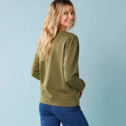 T-shirt met V-hals en glansdraad, kleine lengtes