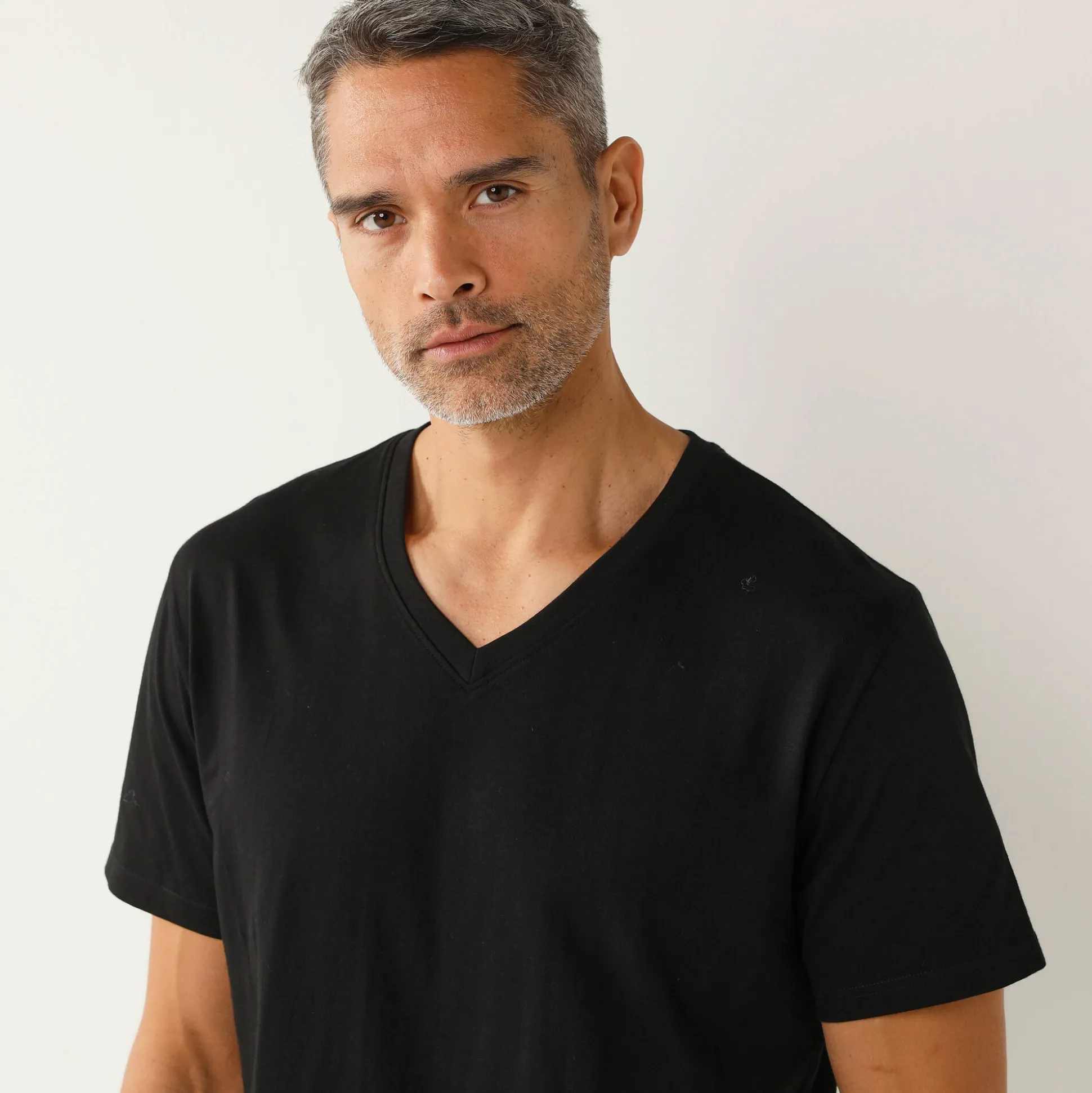 T-shirt met V-hals en korte mouwen - set van 3