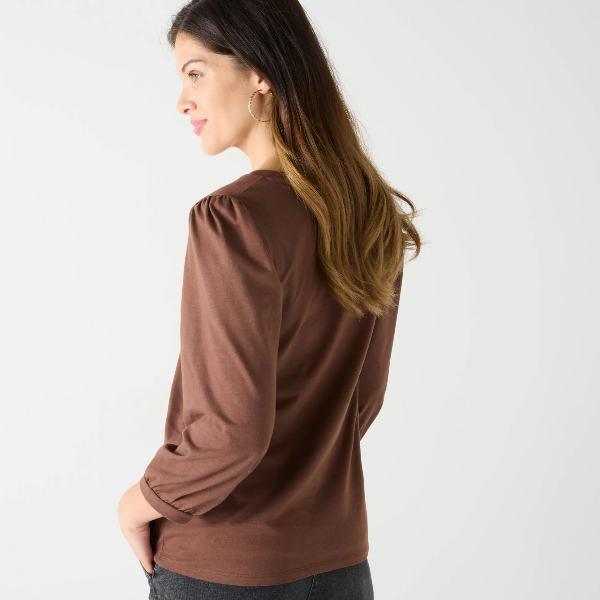 T-shirt met V-hals, hartjesprint