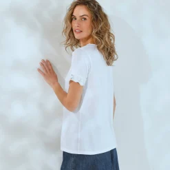 T-shirt met vierkante hals