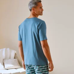 T-shirt pyjama manches courtes bleu
