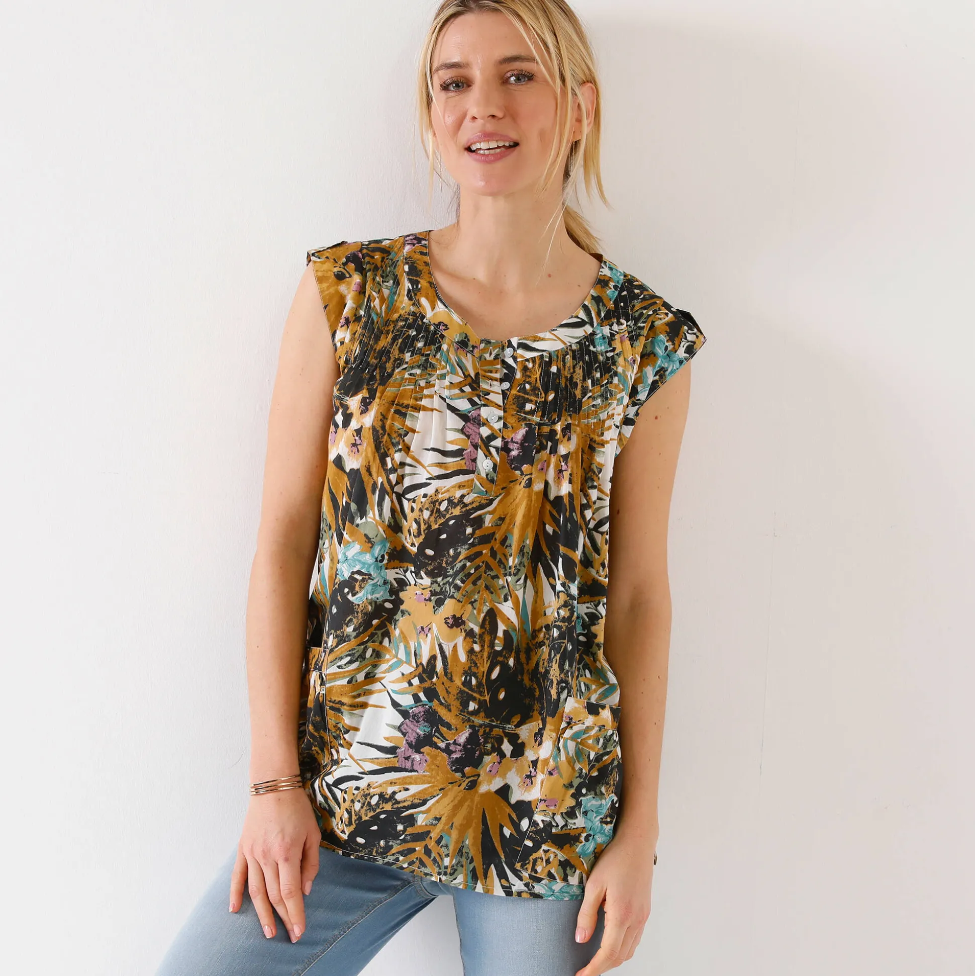 Tuniek met exotische print