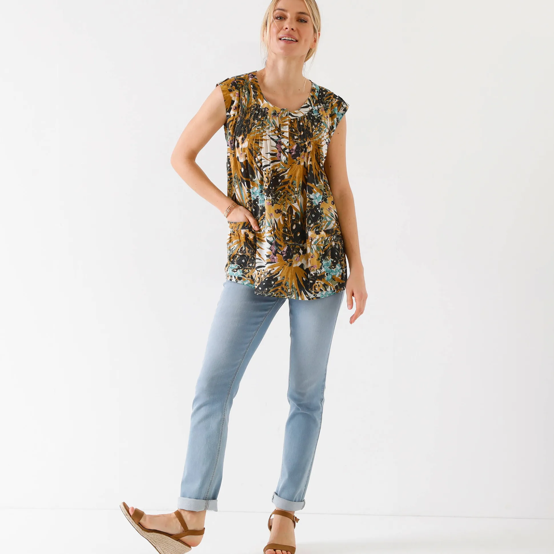 Tuniek met exotische print