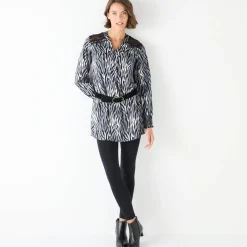 Tuniek met kant en lange mouwen, zebraprint