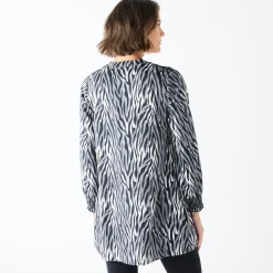 Tuniek met kant en lange mouwen, zebraprint
