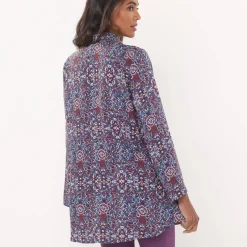Tuniek met kasjmierprint en hemdkraag