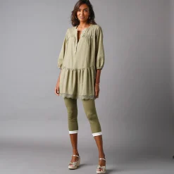 Tuniek met macramé en 3/4-mouwen