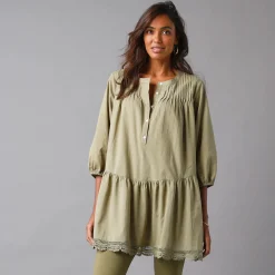 Tuniek met macramé en 3/4-mouwen