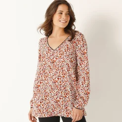 Tuniek met minimalistische print, crêpe