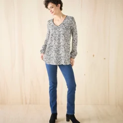 Tuniek met minimalistische print, crêpe