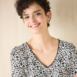 Tuniek met minimalistische print, crêpe