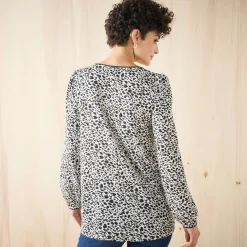 Tuniek met minimalistische print, crêpe