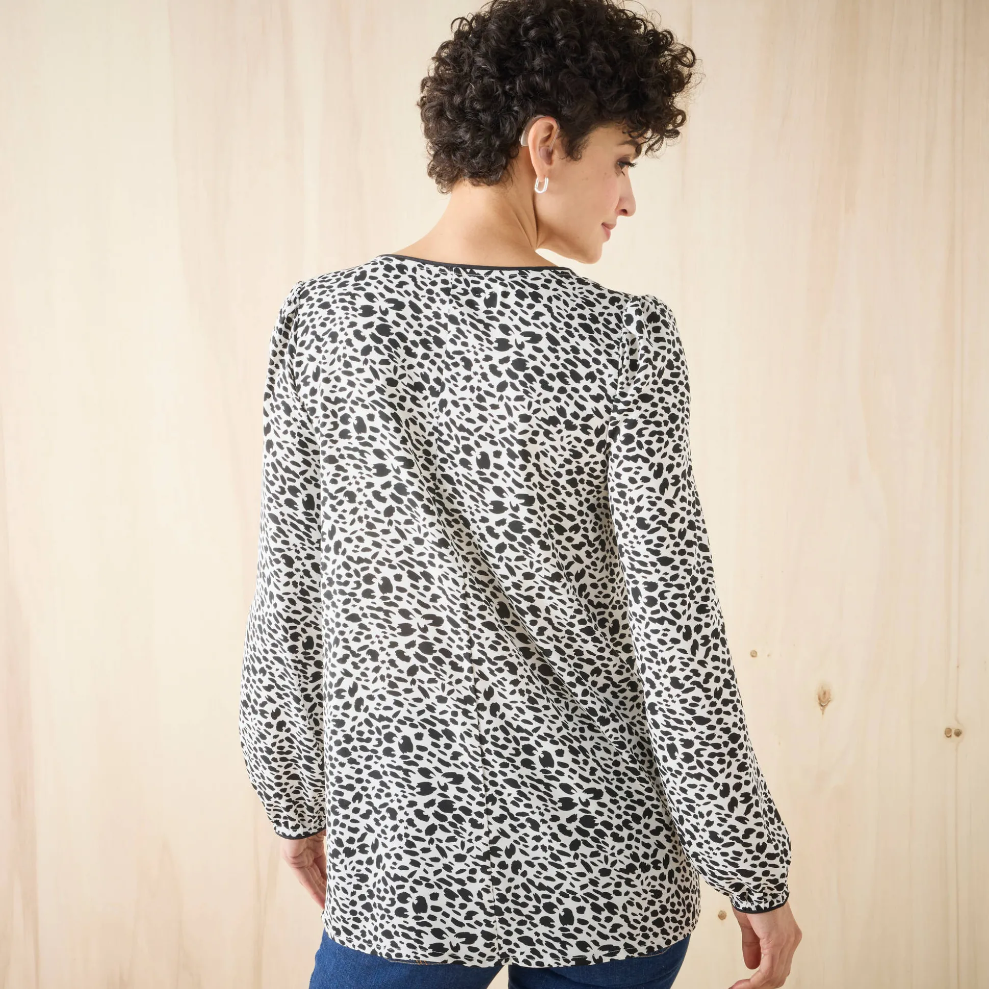 Tuniek met minimalistische print, crêpe