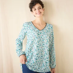 Tuniek met minimalistische print, crêpe