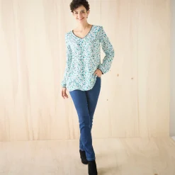 Tuniek met minimalistische print, crêpe