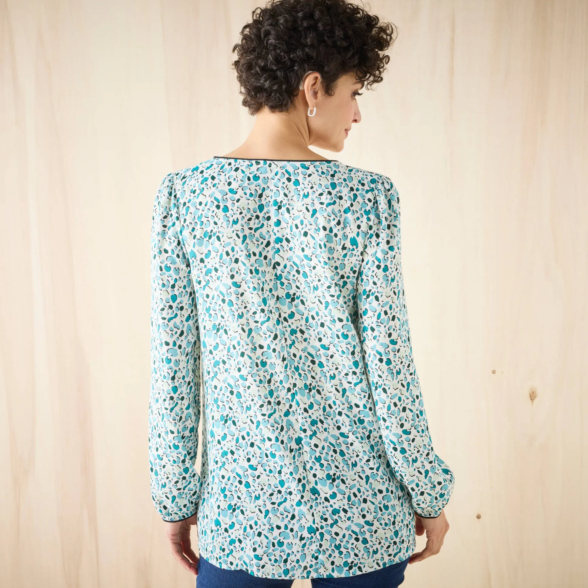 Tuniek met minimalistische print, crêpe