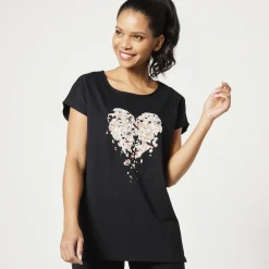 Tuniek met ronde hals en geplaatste print