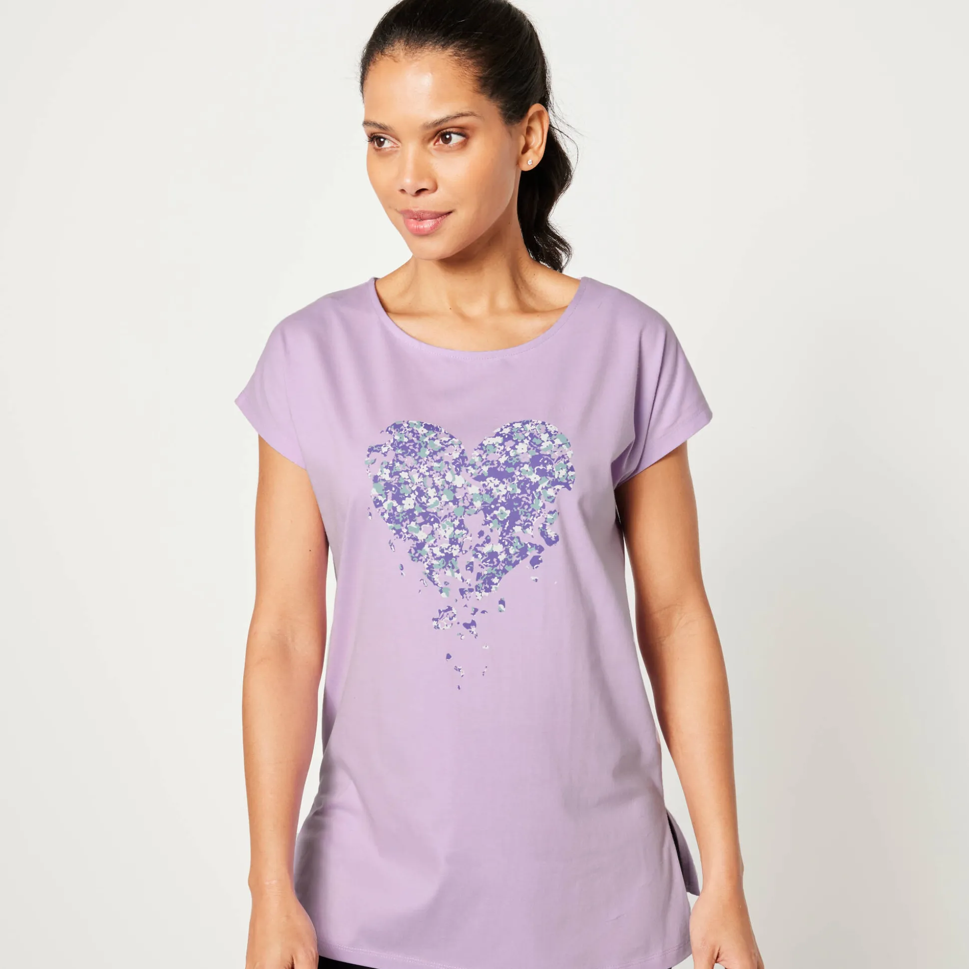 Tuniek met ronde hals en geplaatste print