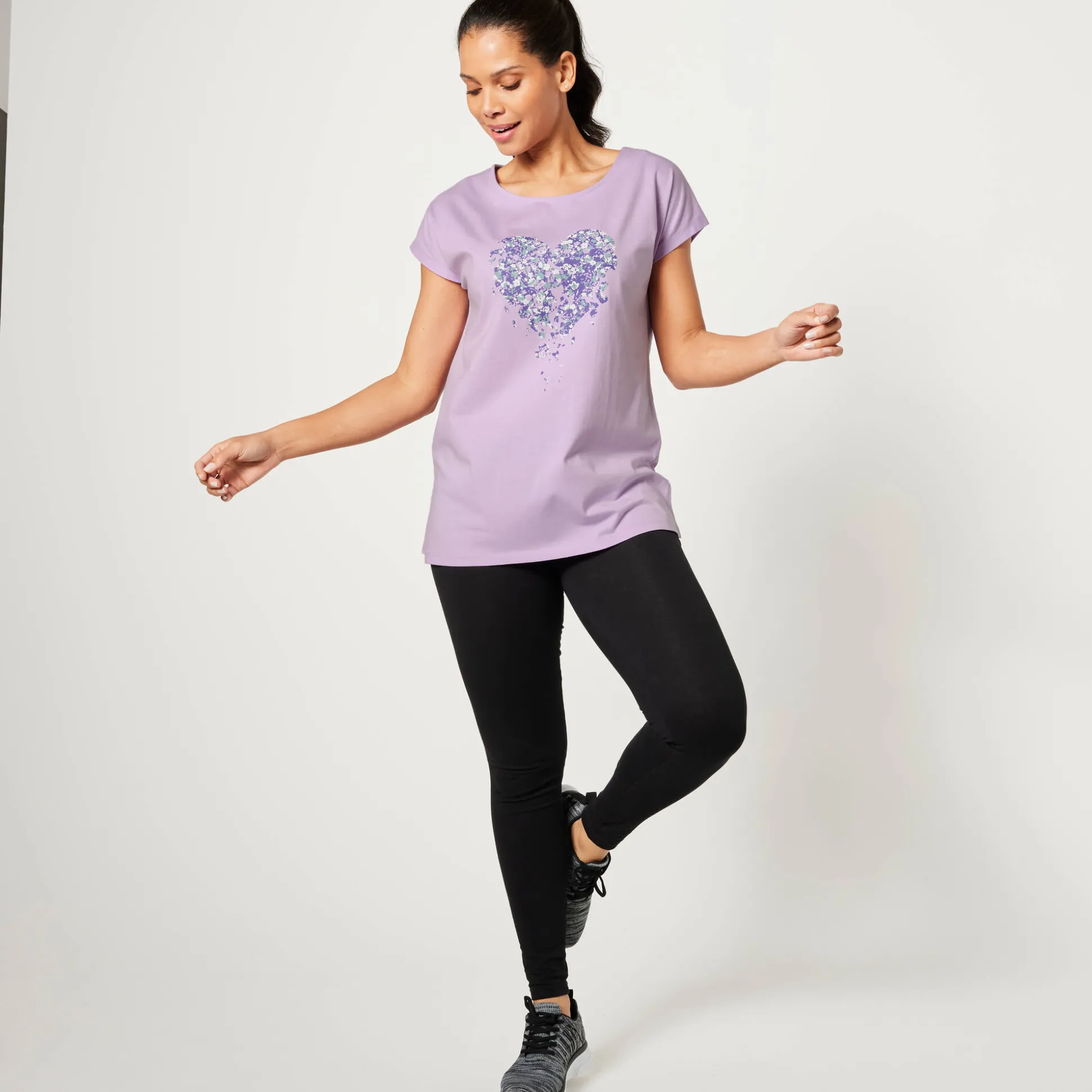 Tuniek met ronde hals en geplaatste print