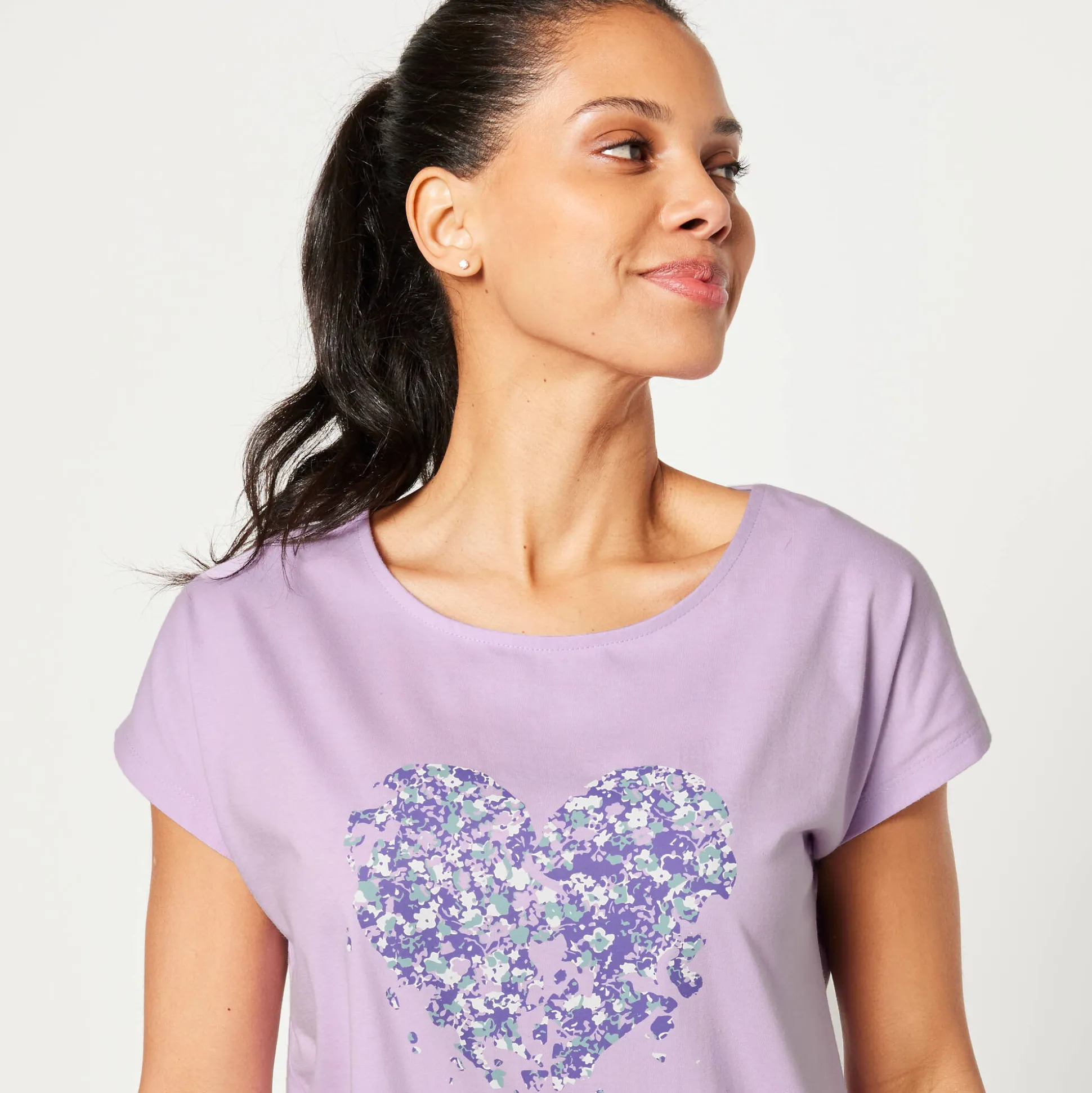 Tuniek met ronde hals en geplaatste print